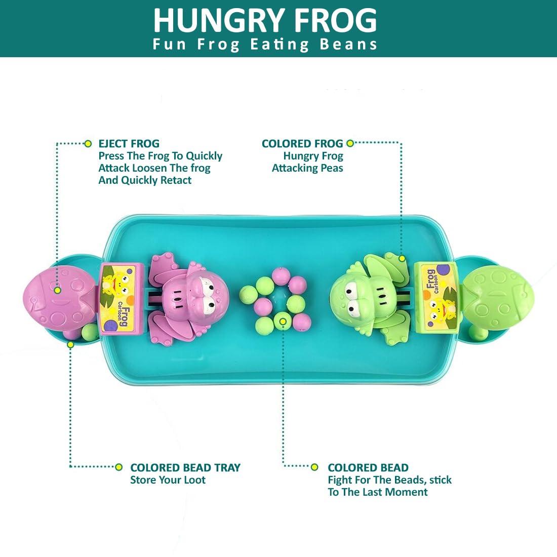 Hungry Frog Indoor Game For Kids|Family Board Game |Frog Toys For Kids Activity|4 Player Fun Interactive Frog Eat Beans Game|Proudly Made In India,Multicolor
