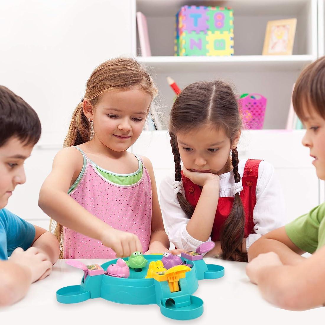 Hungry Frog Indoor Game For Kids|Family Board Game |Frog Toys For Kids Activity|4 Player Fun Interactive Frog Eat Beans Game|Proudly Made In India,Multicolor