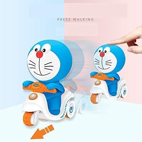 Doraemon Pressure Friction Toddler Car Toy, Push and Go Doraemon Scooter Toy for Kids (Pack of 1)