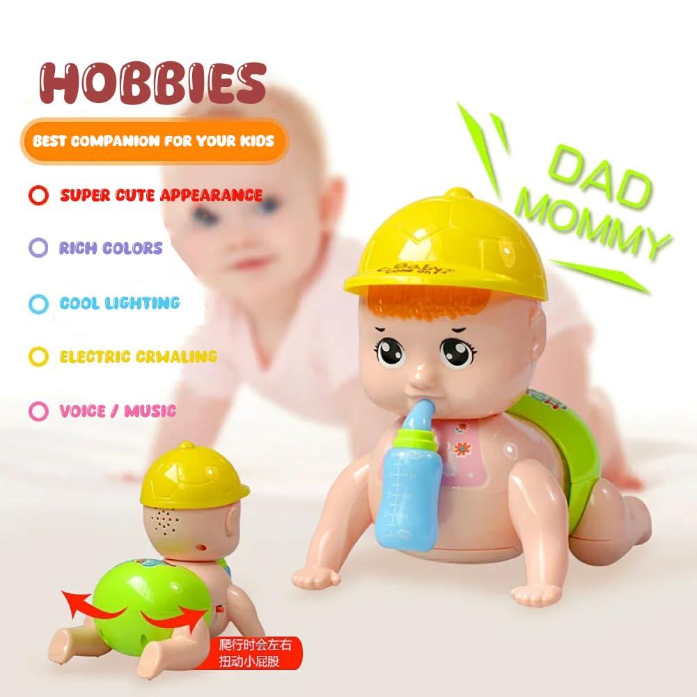 Musical Crawling Baby Toy for Babies Kids Infants - Dazzling Lights and Dynamic Sound - Colour as per Stock