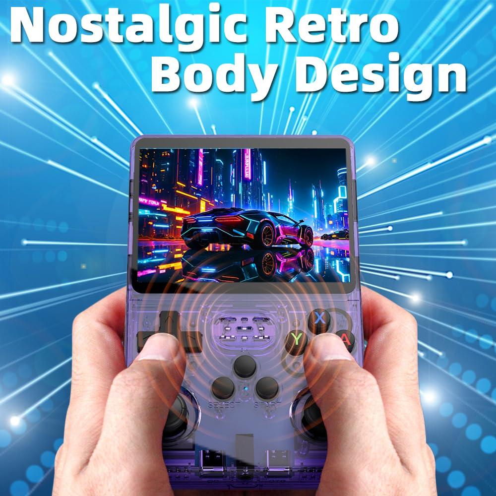 R36S Video Game Handheld Console, Built-in 64GB TF Card, 3.5 Inch IPS Screen, Retro Linux System, Support 15000+ Classic Games, 2.4G Wireless Gamepad, TV, Monitor Connection