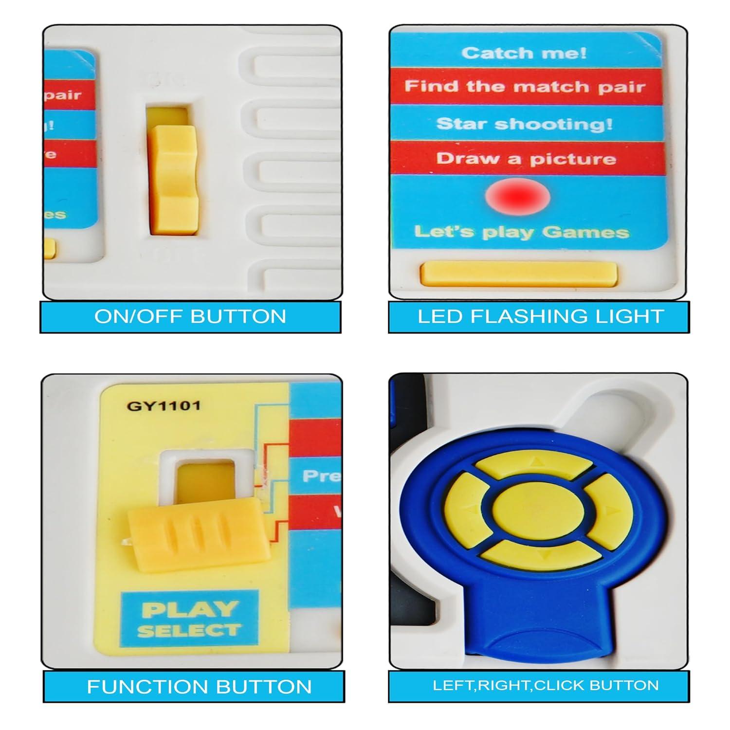 Educational Laptop Computer Toy for Kids with Mouse - 20 Activities English Learner Notebook with Games - Learn Alphabets, Words, Numbers and Music - Color As Per Stock