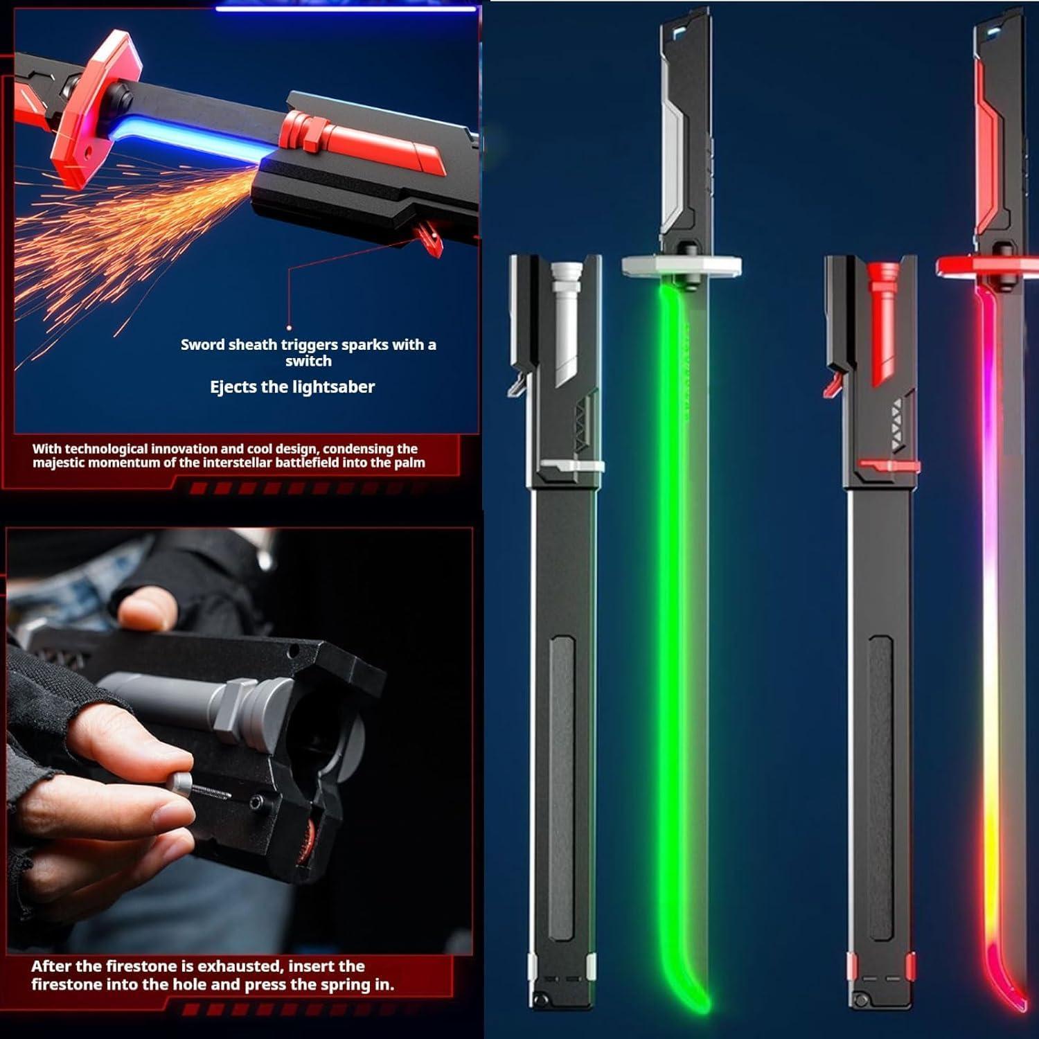 Sparkblade LED Sword with Smoke & Spark Effects – 7-Color Light Katana with Sound FX | Anime Cosplay Prop